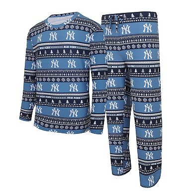 Men's Concepts Sport Navy New York Yankees Knit Ugly Sweater Long Sleeve Top & Pants Set