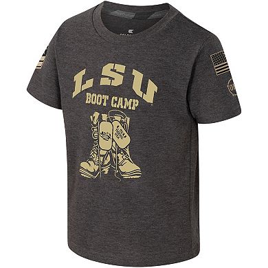 Toddler Colosseum Charcoal LSU Tigers OHT Military Appreciation Boot Camp T-Shirt