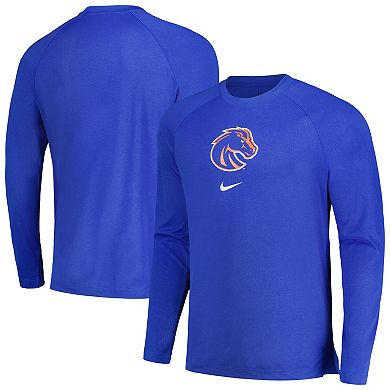 Men's Nike  Royal Boise State Broncos Basketball Spotlight Raglan Performance Long Sleeve T-Shirt