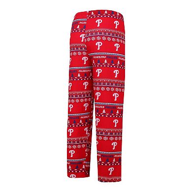 Men's Concepts Sport Red Philadelphia Phillies Knit Ugly Sweater Long Sleeve Top & Pants Set