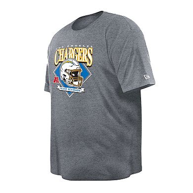 Men's New Era  Gray Los Angeles Chargers Big & Tall Helmet T-Shirt