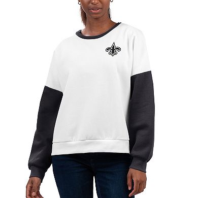 Women's G-III 4Her by Carl Banks White New Orleans Saints A-Game Pullover Sweatshirt
