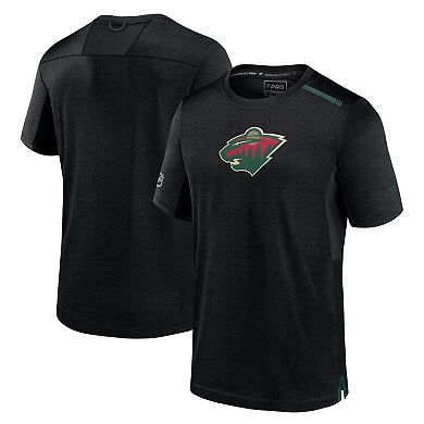 Men's Fanatics Branded  Black Minnesota Wild Authentic Pro Performance T-Shirt