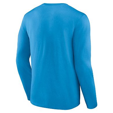 Men's Fanatics Branded Blue Carolina Panthers Big & Tall Wordmark Long Sleeve T-Shirt