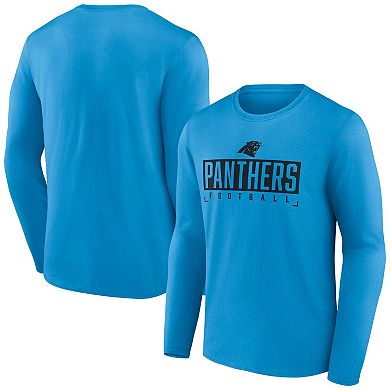 Men's Fanatics Branded Blue Carolina Panthers Big & Tall Wordmark Long Sleeve T-Shirt