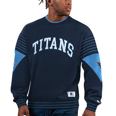 Men's Starter Navy Tennessee Titans Face-Off Pullover Sweatshirt