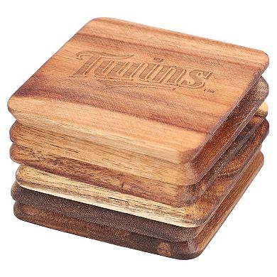 The Memory Company Minnesota Twins 6-Pack Acacia Wood Coaster Set