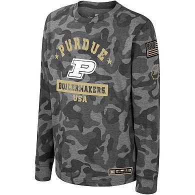 Youth Colosseum Camo Purdue Boilermakers OHT Military Appreciation Dark Star Long Sleeve T-Shirt