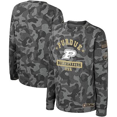 Youth Colosseum Camo Purdue Boilermakers OHT Military Appreciation Dark Star Long Sleeve T-Shirt