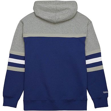 Men's Mitchell & Ness Blue/Gray Tampa Bay Lightning Head Coach Pullover Hoodie