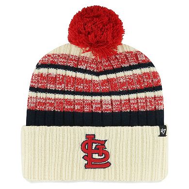 Men's '47 Natural St. Louis Cardinals Tavern Cuffed Knit Hat with Pom