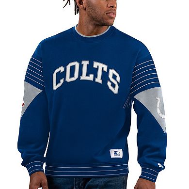 Men's Starter Royal Indianapolis Colts Face-Off Pullover Sweatshirt