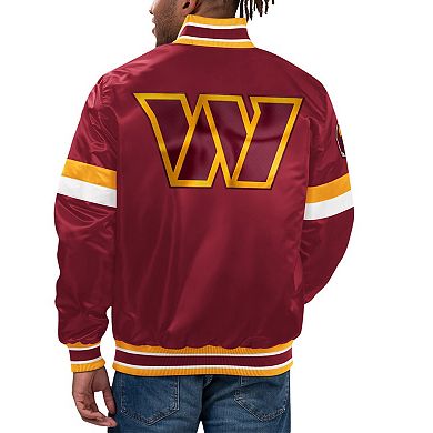 Men's Starter Burgundy Washington Commanders Home Game Satin Full-Snap Varsity Jacket