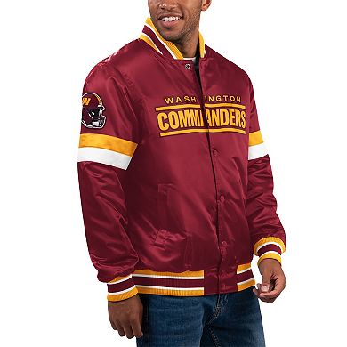 Men's Starter Burgundy Washington Commanders Home Game Satin Full-Snap Varsity Jacket