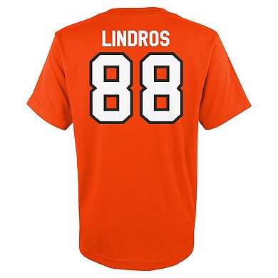 Youth Mitchell & Ness Eric Lindros Orange Philadelphia Flyers Name & Number T-Shirt