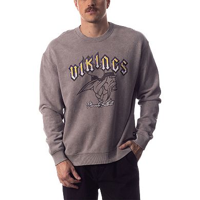 Unisex The Wild Collective  Gray Minnesota Vikings Distressed Pullover Sweatshirt