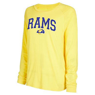 Women's Concepts Sport Royal/Gold Los Angeles Rams Raglan Long Sleeve T-Shirt & Shorts Lounge Set