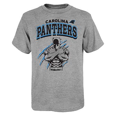 Youth Heather Gray Carolina Panthers Black Panther T-Shirt