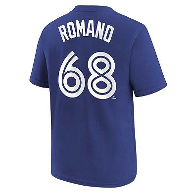 Youth Nike Jordan Romano Royal Toronto Blue Jays Player Name & Number T-Shirt