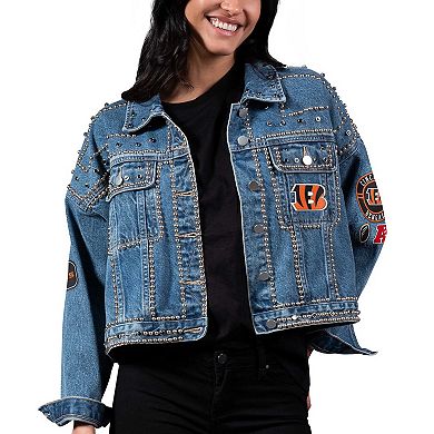 Women's G-III 4Her by Carl Banks Cincinnati Bengals First Finish Medium Denim Full-Button Jacket