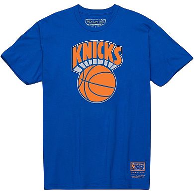 Unisex Mitchell & Ness  Blue New York Knicks Hardwood Classics MVP Throwback Logo T-Shirt