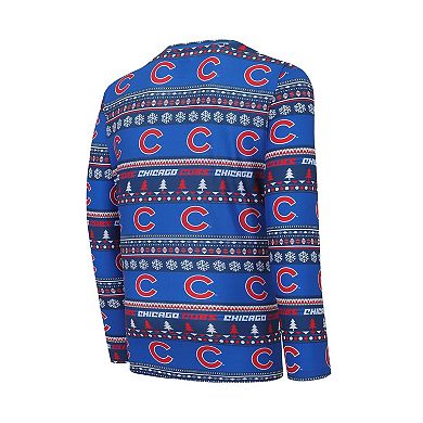 Men's Concepts Sport Royal Chicago Cubs Knit Ugly Sweater Long Sleeve Top & Pants Set