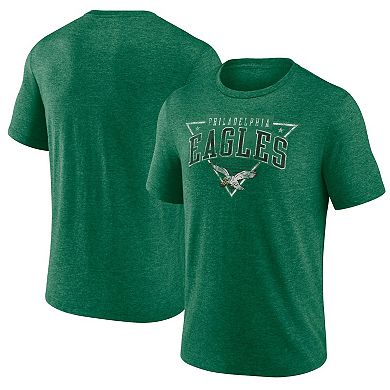 Men's Fanatics Branded Heather Kelly Green Philadelphia Eagles Tried and True Tri-Blend T-Shirt