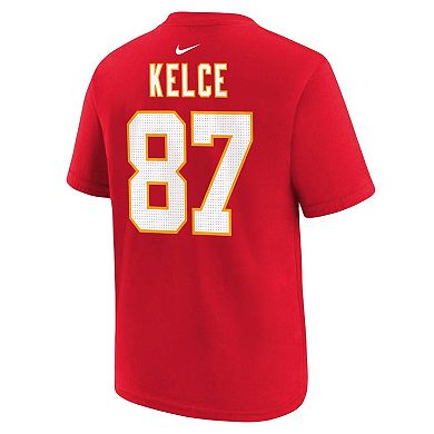 Preschool Nike Travis Kelce Red Kansas City Chiefs Player Name & Number T-Shirt