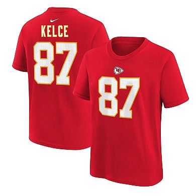 Preschool Nike Travis Kelce Red Kansas City Chiefs Player Name & Number T-Shirt