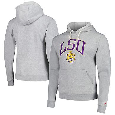 Men's League Collegiate Wear  Heather Gray LSU Tigers Tall Arch Essential Pullover Hoodie