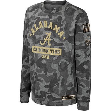 Youth Colosseum Camo Alabama Crimson Tide OHT Military Appreciation Dark Star Long Sleeve T-Shirt