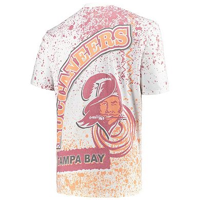 Men's Mitchell & Ness White Tampa Bay Buccaneers Big & Tall Allover Print T-Shirt