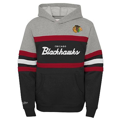Youth Mitchell & Ness Gray Chicago Blackhawks Head Coach Pullover Hoodie