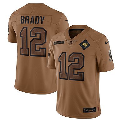 Men's Nike Tom Brady Brown Tampa Bay Buccaneers 2023 Salute To Service Limited Jersey
