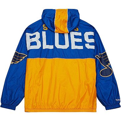 Men's Mitchell & Ness Blue St. Louis Blues Team OG 2.0 Anorak Half-Zip Windbreaker Jacket