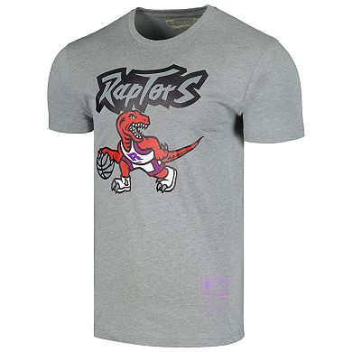 Unisex Mitchell & Ness Gray Toronto Raptors Hardwood Classics MVP Throwback Logo T-Shirt