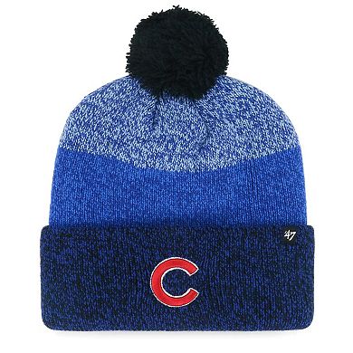 Men's '47 Royal Chicago Cubs Darkfreeze Cuffed Knit Hat with Pom