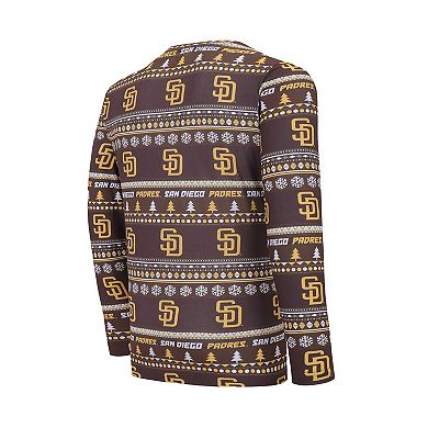Men's Concepts Sport Brown San Diego Padres Knit Ugly Sweater Long Sleeve Top & Pants Set