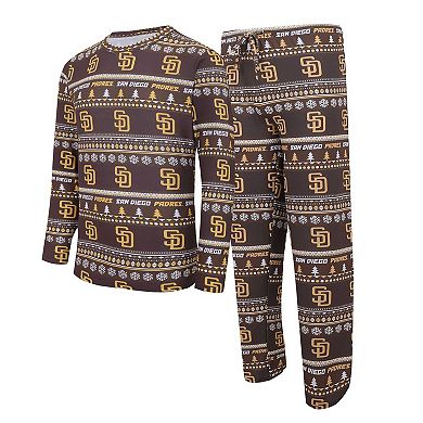 Men's Concepts Sport Brown San Diego Padres Knit Ugly Sweater Long Sleeve Top & Pants Set