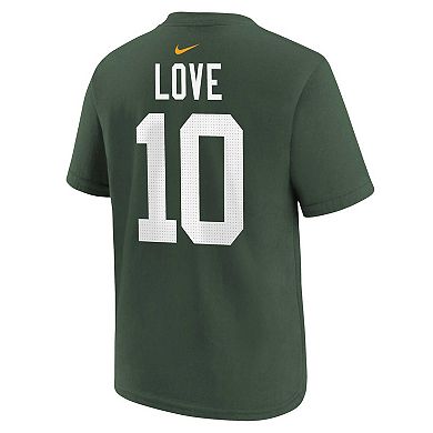 Youth Nike Jordan Love Green Green Bay Packers Player Name & Number T-Shirt