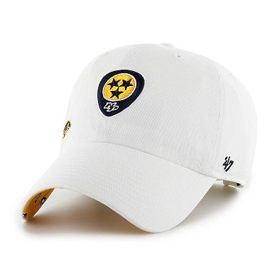 Women's '47 White Nashville Predators Confetti Clean Up Adjustable Hat