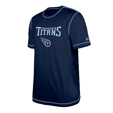 Men's New Era  Navy Tennessee Titans Third Down Puff Print T-Shirt