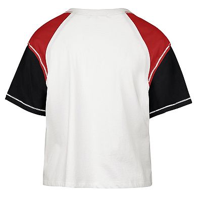 Women's '47 Cream Chicago Bulls Premier Raglan Cropped T-Shirt