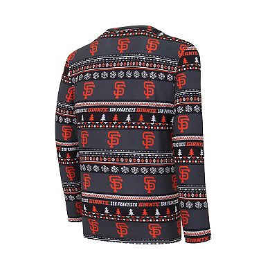 Men's Concepts Sport Black San Francisco Giants Knit Ugly Sweater Long Sleeve Top & Pants Set