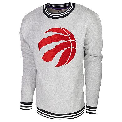 Men's Stadium Essentials Heather Gray Toronto Raptors Club Level Pullover Sweatshirt