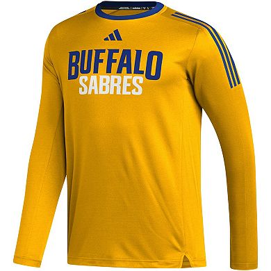 Men's adidas Gold Buffalo Sabres AEROREADYÂ® Long Sleeve T-Shirt