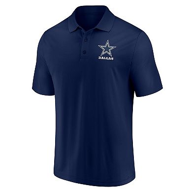 Men's Fanatics Branded White/Navy Dallas Cowboys Throwback Polo Combo Set