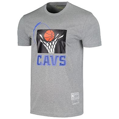 Unisex Mitchell & Ness Gray Cleveland Cavaliers Hardwood Classics MVP Throwback Logo T-Shirt