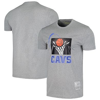 Unisex Mitchell & Ness Gray Cleveland Cavaliers Hardwood Classics MVP Throwback Logo T-Shirt