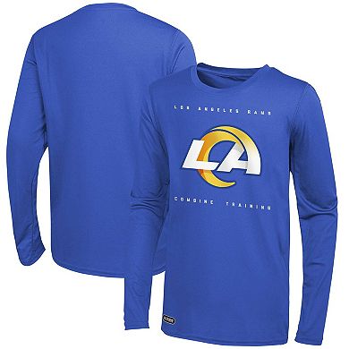 Men's Royal Los Angeles Rams Side Drill Long Sleeve T-Shirt